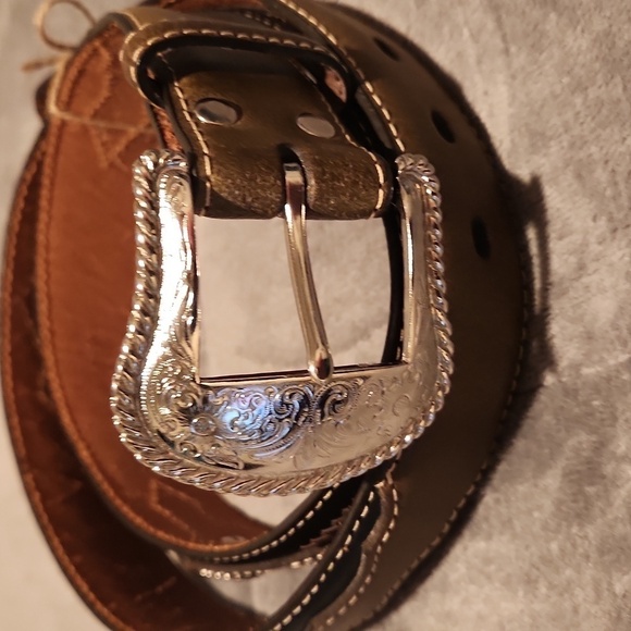 Nocona Western Brown Leather Belt - Picture 3 of 5